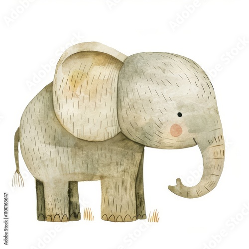 A cute and playful illustration of a whimsical elephant, perfect for children's books or playful decor.