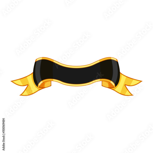 lavish ribbon golden luxury cartoon. chic glamorous, exquisite deluxe, posh refined lavish ribbon golden luxury sign. isolated symbol vector illustration