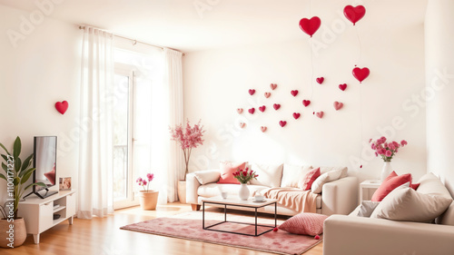 Cozy and Romantic Living Room with Heart-Shaped Decor30 photo