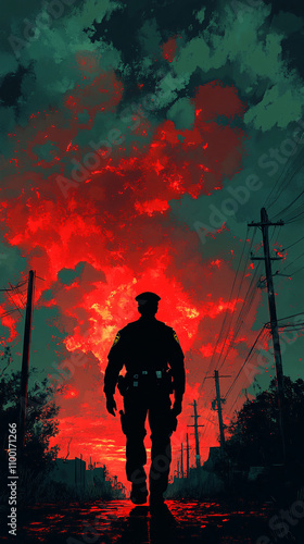illustration of police officers, police officer wallpaper