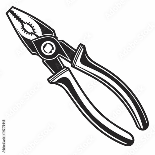 Needle-nose pliers silhouette vector illustration,Pliers silhouette vector illustration,pliers vector silhouette black illustration a gripping tool on white background.