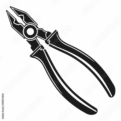 Needle-nose pliers silhouette vector illustration,Pliers silhouette vector illustration,pliers vector silhouette black illustration a gripping tool on white background.