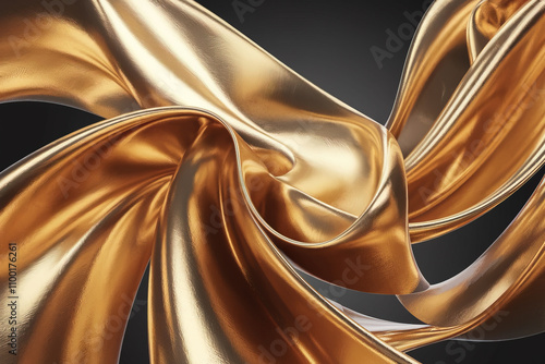 Tela dorada haciendo formas capricosas. Generado con IA
