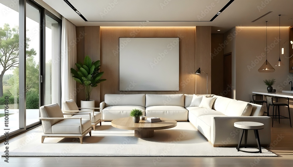 Fototapeta premium modern living room with furniture