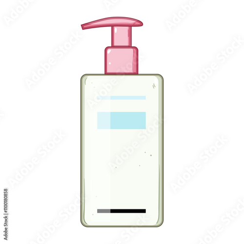 hypoallergenic shampoo baby cartoon. moisturizing soothing, natural mild, nourishing calming hypoallergenic shampoo baby sign. isolated symbol vector illustration