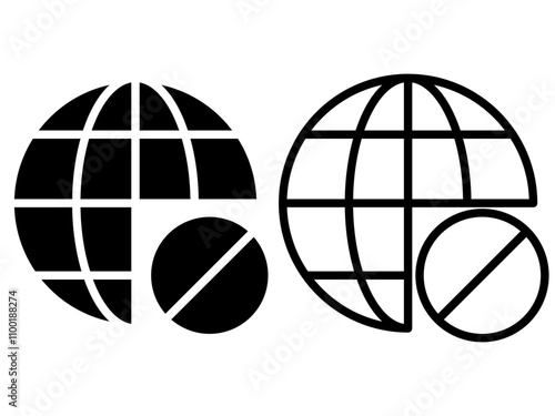 No wire internet connection. Wifi disconnected icon. No signal. Vector graphic illustration. Simple wi-fi world symbol, no wireless internet connection stock image. web connection lost