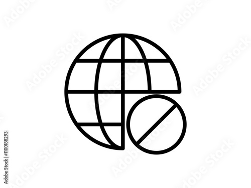 No wire internet connection. Wifi disconnected icon. No signal. Vector graphic illustration. Simple wi-fi world symbol, no wireless internet connection stock image. web connection lost