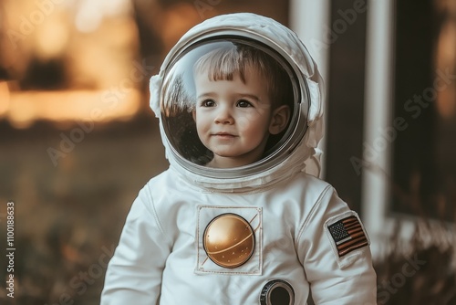  a little boy in a astronaut costume photo