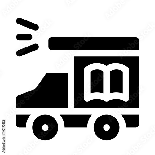 Bookmobile glyph icon