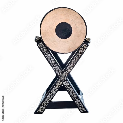 Thai classic drum on white background,  thai drum image 