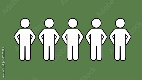 people. changing society. amount of people. 4K video illustration.