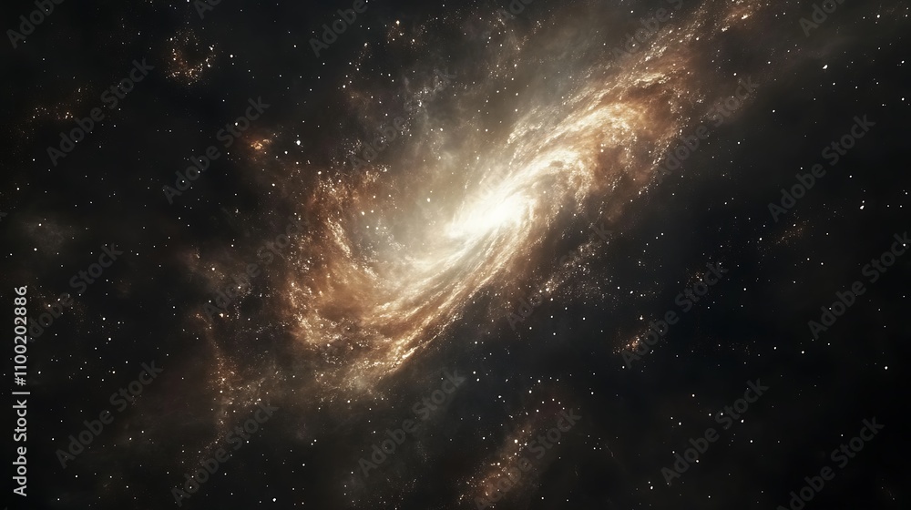 Fototapeta premium A stunning 4K image of a spiraling galaxy in the depths of space, featuring luminous stars and nebulae swirling in perfect harmony.