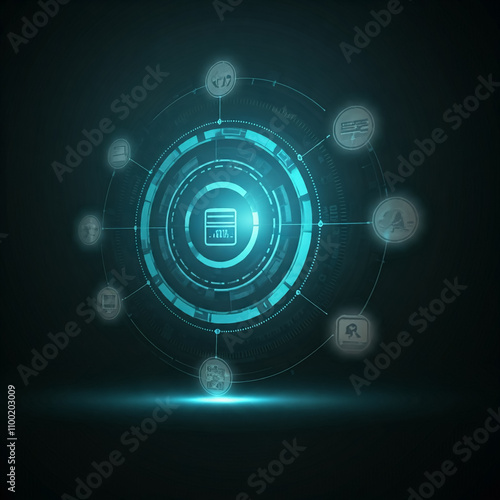 Wallpaper Mural Digital. fintech or financial technology. Artificial intelligence in services Torontodigital.ca