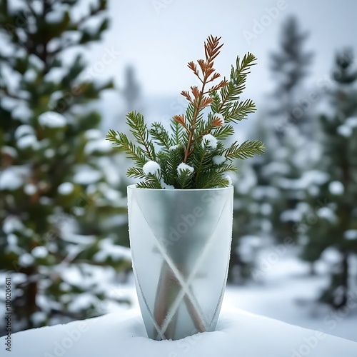 Winter Branches in a Modern Vase