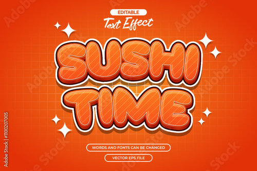 Sushi time editable text effect