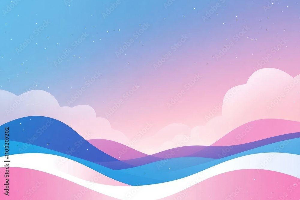 Obraz premium Blue and pink gradient background, vector illustration, flat design,