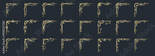 Vintage decorative golden corners