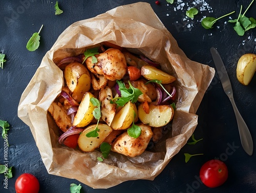 A Gluten-Free Gastronomic Delight on Kraft Paper photo