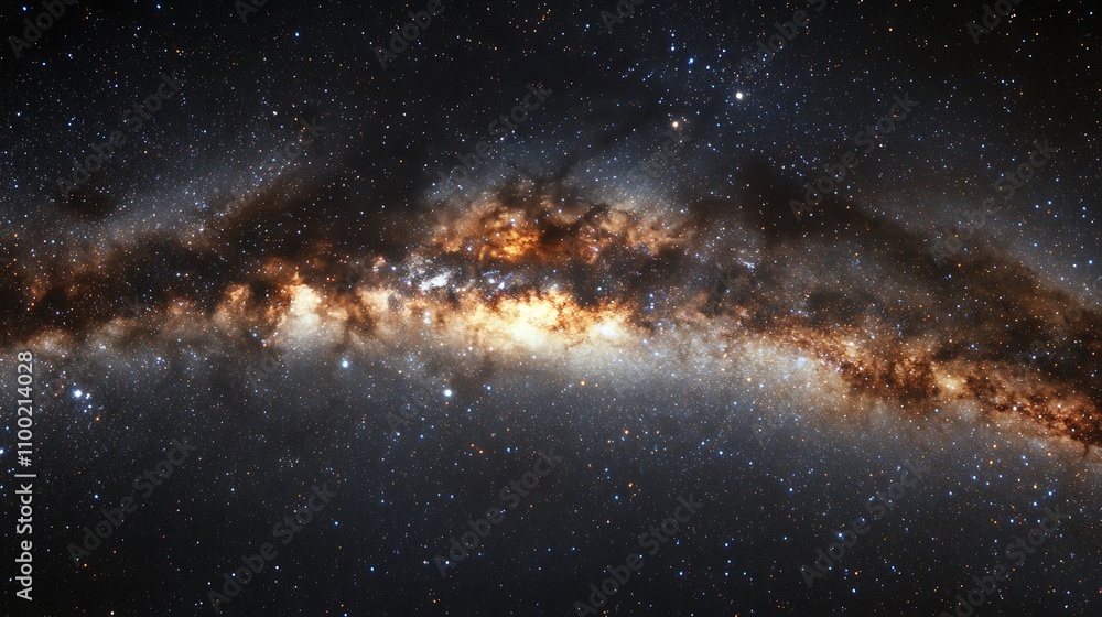Fototapeta premium An awe-inspiring image of the Milky Way galaxy, featuring swirling galactic arms and sparkling stars in high resolution.