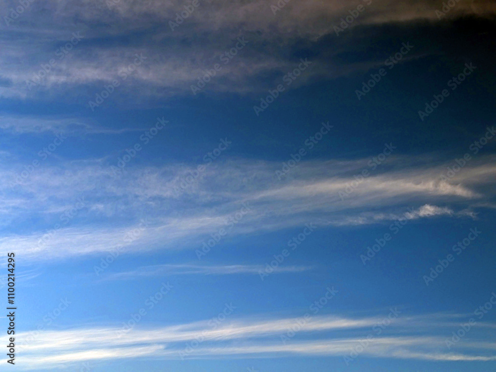 Fototapeta premium Cloudscape Fluffy White Clouds and Blue Sky Brooding for Background