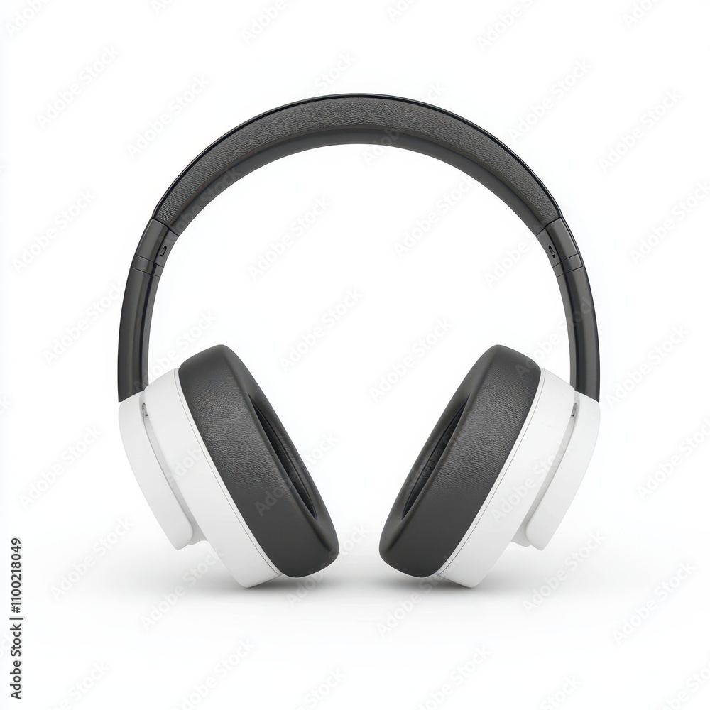 Modern Over-Ear Headphones with Stylish Black and White Design Modern Over-Ear Headphones with Stylish Black and White Design