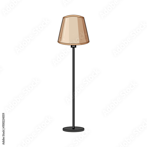 classic torchere cartoon. elegant tall, stand fixture, shade base classic torchere sign. isolated symbol vector illustration