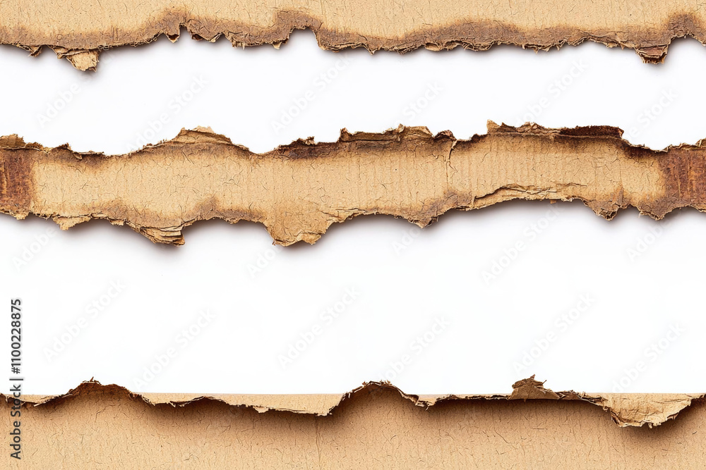 Fototapeta premium seamless of Close - up cardboard sheet of brown paper , isolated on white background, , copy space, copy space for text,