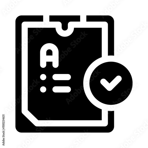 Clipboard with Checkmark glyph icon