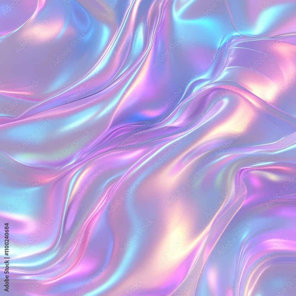 Fototapeta premium Holographic pastel texture iridescent rainbow colors soft gradient ethereal background shimmering
