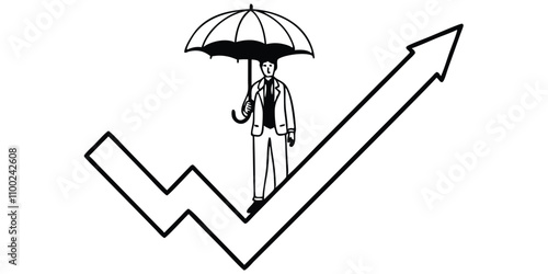 graph with arrow, protection defensive