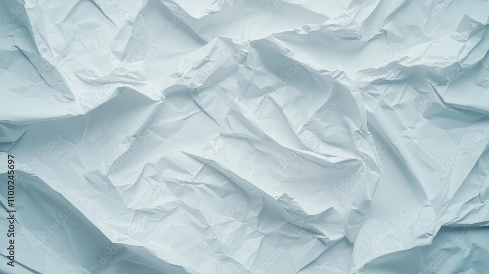 Obraz premium Crumpled white paper texture close-up abstract image studio low angle creative concept for art and design