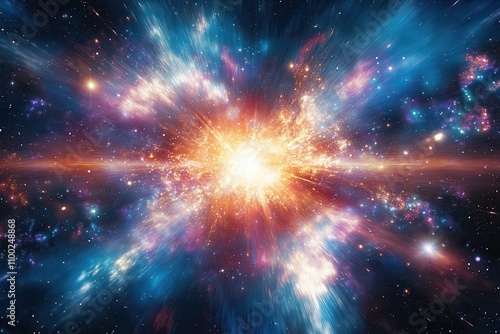 A dynamic explosion of energy symbolizing the profound and crucial effect of engaging the higgs field