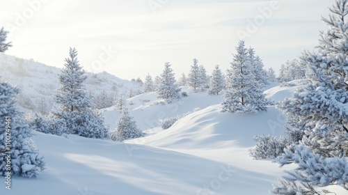 Wallpaper Mural snowy white hills with winter landscape and trees in distance Torontodigital.ca
