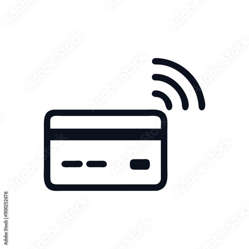 Vector illustration of a credit card with contactless payment symbol.