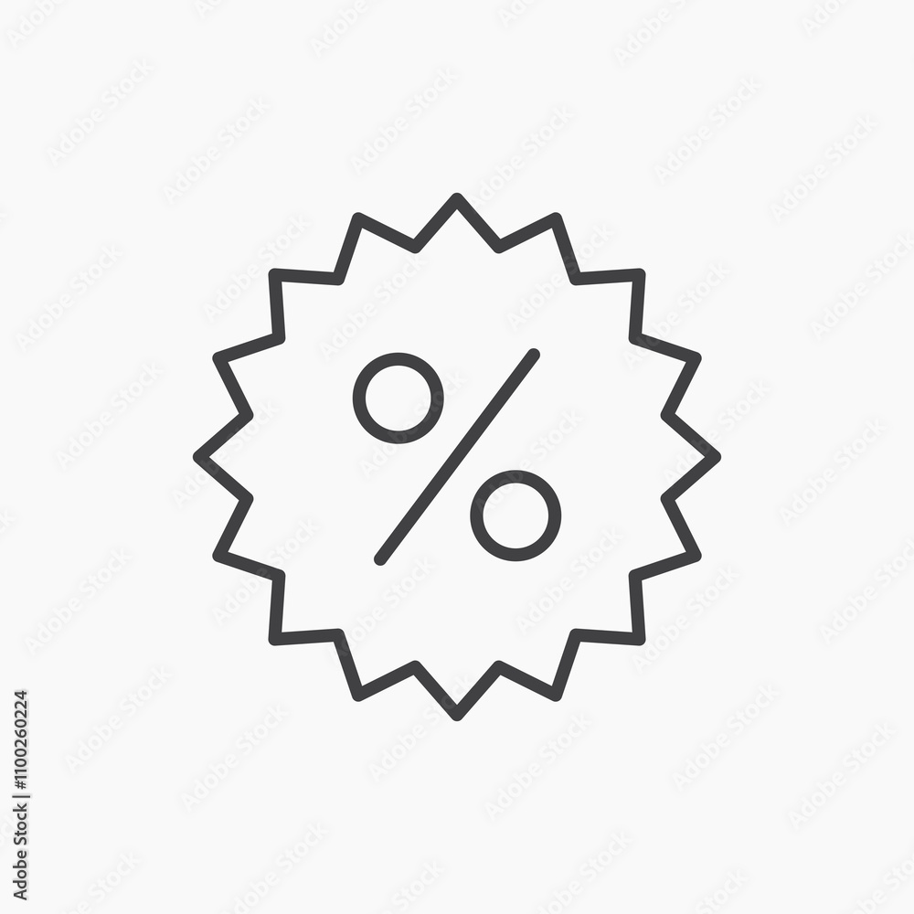 Obraz premium Discount thin line vector icon.