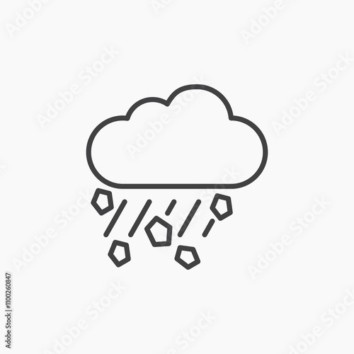 Hail thin line vector icon.