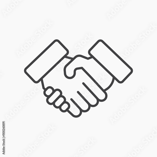 Handshake thin line vector icon.