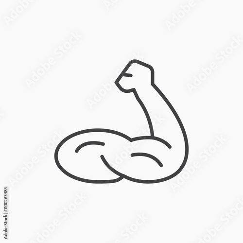 Muscle thin line vector icon.