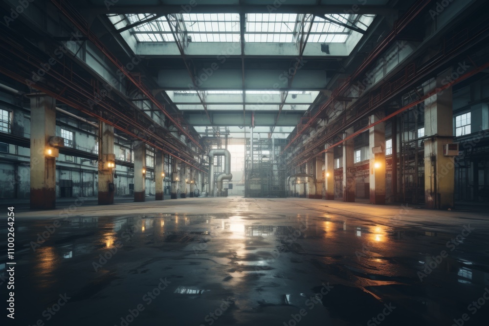 Obraz premium Interior of a empty plastic factory
