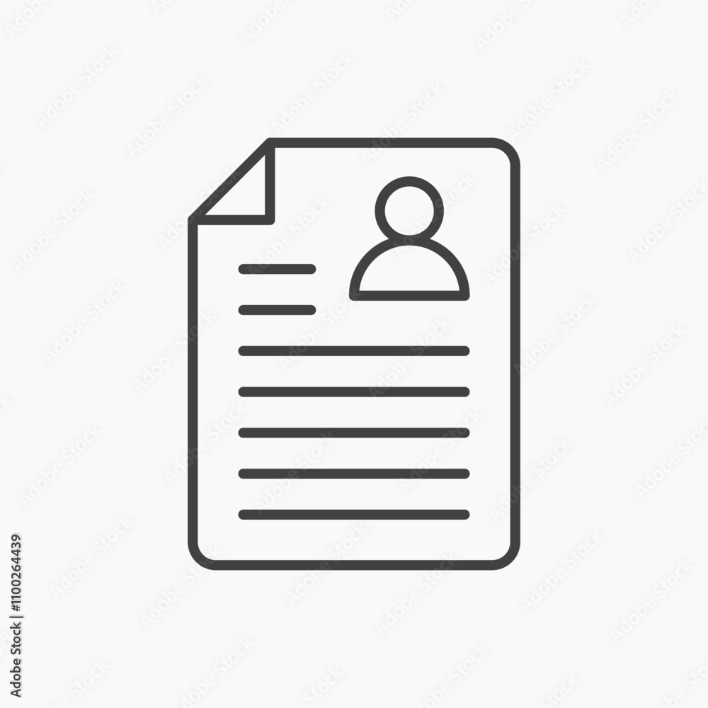 CV thin line vector icon. CV thin line vector icon.