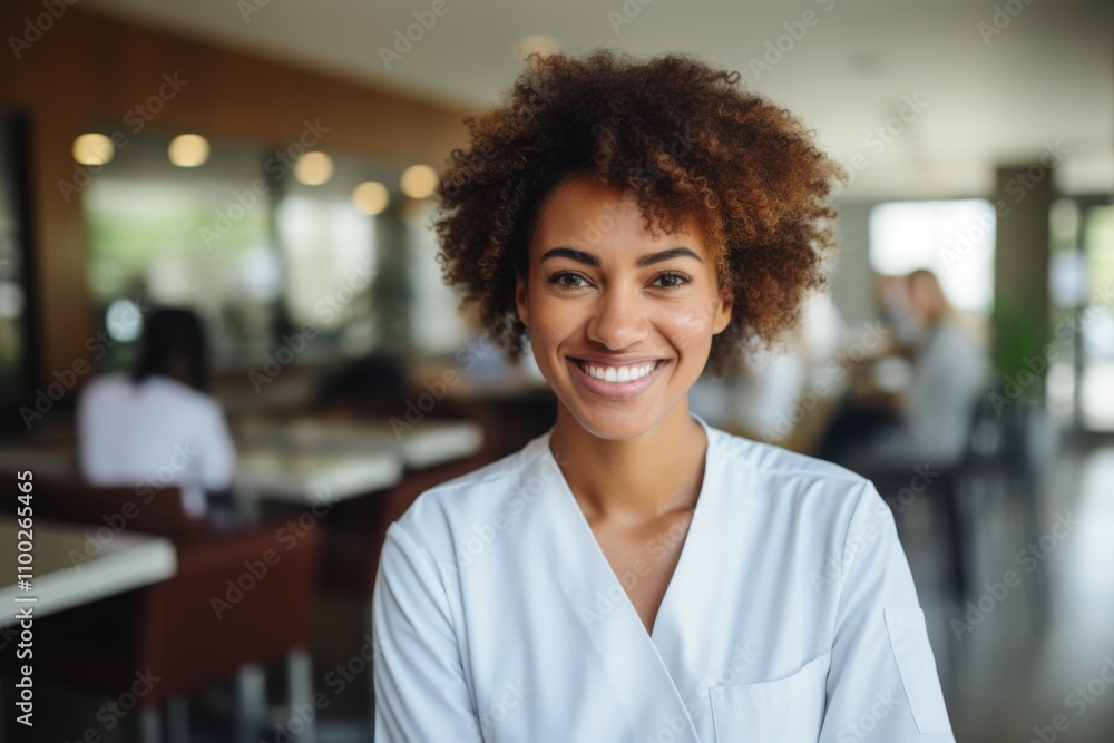 Portrait of a smiling African American female medical physician Portrait of a smiling African American female medical physician
