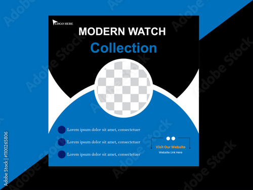 Smart Watch Social Media Poster Design Layout