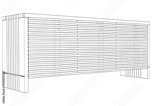 Line Art Modern Sideboard Buffet Cabinet Design. Versatile Illustration for Interior Decor and Creative Projects