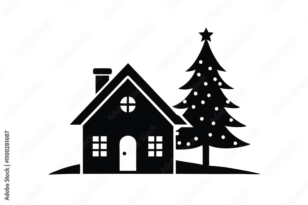 Fototapeta premium Christmas Home Vector
