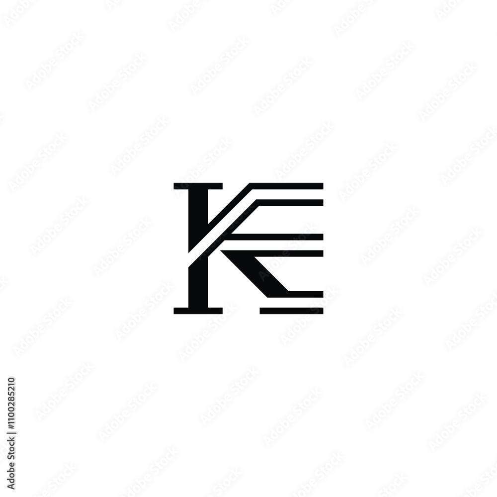 Alphabet letters monogram icon logo of KE EK Alphabet letters monogram icon logo of KE EK