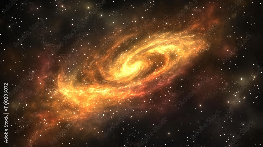 Obraz premium Stunning Spiral Galaxy in Deep Space with Glowing Nebula Effects