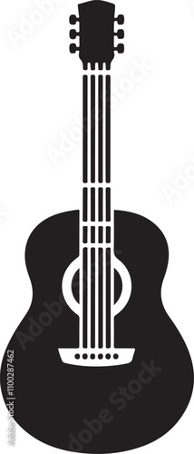 acoustic guitar silhouette vector art designs, perfect for music enthusiasts and creative projects.