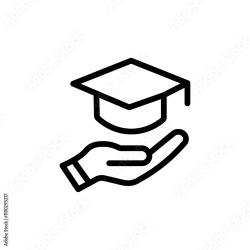 Accessible or free education icon Outline vector for web ui
