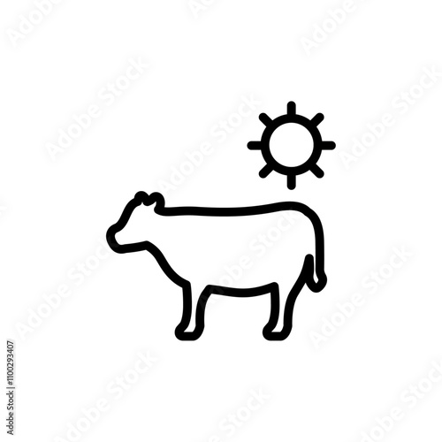 Animal husbandry icon Outline vector for web ui