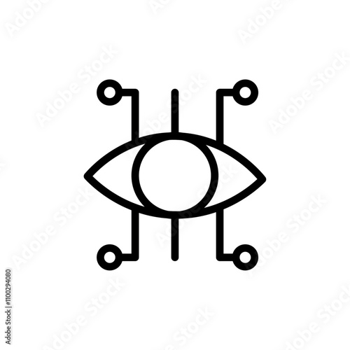 Bionic eye icon Outline vector for web ui